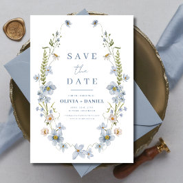 Wildblumen Dusty Blue Boho Save the Date
