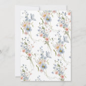 Wildblumen Dusty Blue Boho Save the Date (Rückseite)