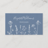 Wildblumen Dusty Blue | QR-Code Visitenkarte (Vorderseite)
