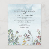 Wildblumen Dusty Blue Wedding Einladung (Vorderseite)