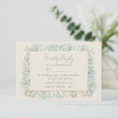 Wildblumen Dusty Blue Wedding RSVP Card (Stehend Vorderseite)