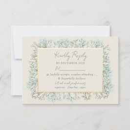 Wildblumen Dusty Blue Wedding RSVP Card