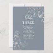 Wildblumen Dusty Blue Wedding Seating Chart (Rückseite)
