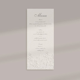 Wildblumen Ecru Imitats Embossed Classic Wedding Menükarte