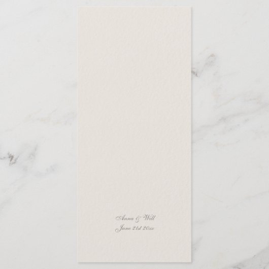 Wildblumen Ecru Imitats Embossed Classic Wedding Menükarte (Rückseite)