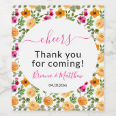 Wildblumen Einfache Elegante Script Wine Weinetikett (Einzelnes Label)