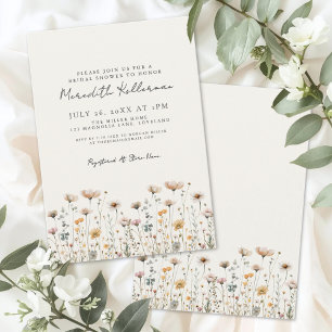 Wildblumen Einfache Florale Brautparty Einladung