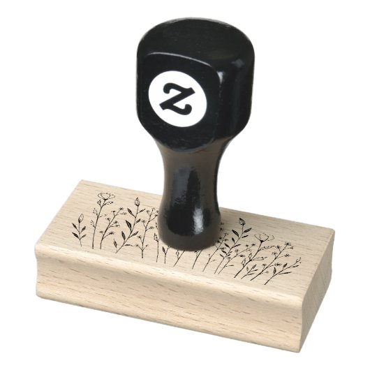 Wildblumen Einfache Line Art Blume Meadow Gummistempel (Stempel)