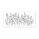 Wildblumen Einfache Line Art Blume Meadow Gummistempel (Prägung)