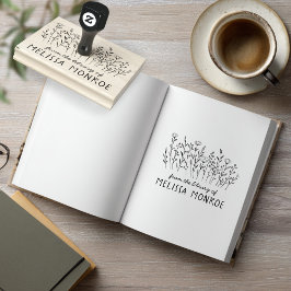 Wildblumen Einfache Linie Art Blume Meadow CUSTOM Gummistempel