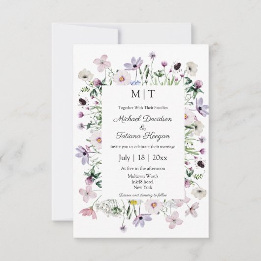 Wildblumen Einladung (Vorderseite)