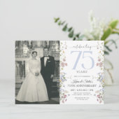 Wildblumen Einladung zum Foto zum 75. Jahrestag (Stehend Vorderseite)