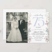 Wildblumen Einladung zum Foto zum 75. Jahrestag (Vorne/Hinten)