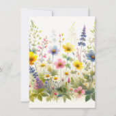 Wildblumen Einladung zur Geburtstagspartei (Rückseite)