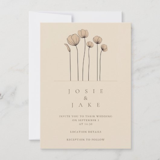 Wildblumen Einladungen von Mute Tones (Vorderseite)