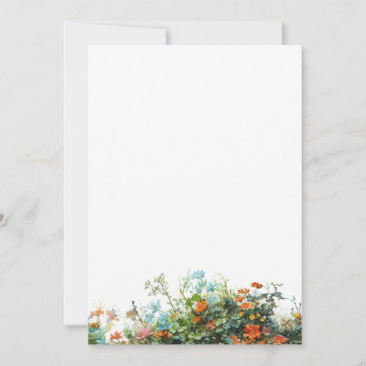 Wildblumen Einladungen zum ersten Geburtstag (Rückseite)