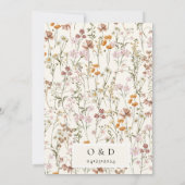 Wildblumen Elegant Boho Save the Date Minimalistis (Rückseite)
