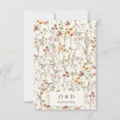 Wildblumen Elegant Boho Save the Date Minimalistis (Rückseite)