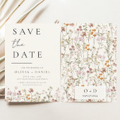 Wildblumen Elegant Boho Save the Date Minimalistis