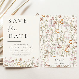 Wildblumen Elegant Boho Save the Date Minimalistis
