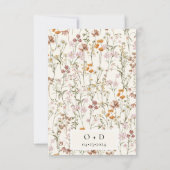 Wildblumen Elegant Boho Save the Date Minimalistis (Rückseite)