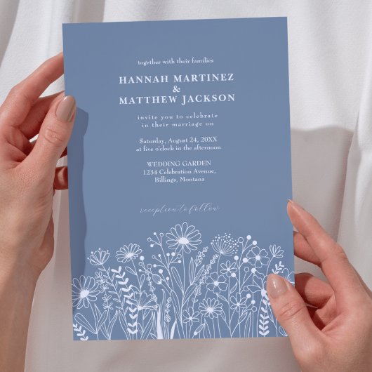 Wildblumen Elegant Boho Wedding Einladung
