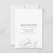 Wildblumen Elegant Save the Date Minimalistisch (Vorderseite)