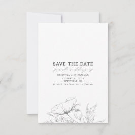 Wildblumen Elegant Save the Date Minimalistisch