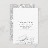 Wildblumen Elegant Save the Date Minimalistisch (Vorne/Hinten)