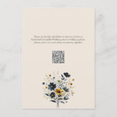 Wildblumen Elegante Beige Hochzeitsempfang Begleitkarte (Rückseite)
