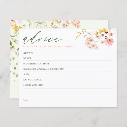 Wildblumen Elegante Beratungskarte (Vorne/Hinten)