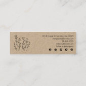 Wildblumen Elegante Custom Social Icons KRAFT Mini Visitenkarte (Rückseite)