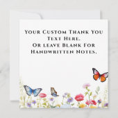 Wildblumen Elegante einfache Wohnung Danke Karte (Rückseite)