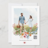 Wildblumen Elegante Florale Foto QR-Code Hochzeit Save The Date (Rückseite)