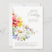 Wildblumen Elegante Geburtstagsparty Einladung (Vorderseite)