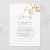Wildblumen Elegante Hochzeitsinformationen Begleitkarte (Vorderseite)