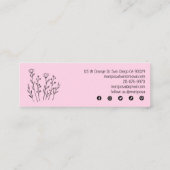 Wildblumen Elegante Linie Art Custom Soziale Ikone Mini Visitenkarte (Rückseite)