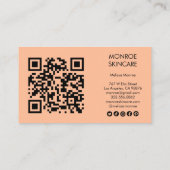 Wildblumen Elegante Linie Art QR Code Soziale Symb Visitenkarte (Rückseite)