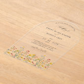 Wildblumen Elegante Moderne Hochzeit Acryleinladungen (Ablage )