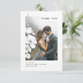 Wildblumen Elegante Moderne Hochzeit Danke Foto (Stehend Vorderseite)