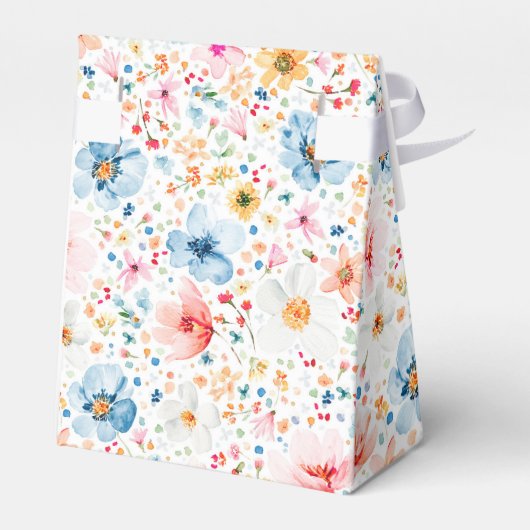 Wildblumen Elegante Romantische Boho Blumenhochzei Geschenkschachtel (Rückseite)