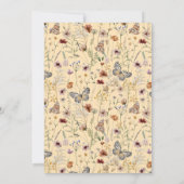 Wildblumen Elegante Wasserfarben Blumen & Butterfy Save The Date (Rückseite)