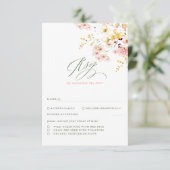 Wildblumen Elegante Wedding UAWG RSVP Karte (Stehend Vorderseite)