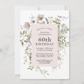 Wildblumen Eleganter Botanischer 60. Geburtstag Einladung (Vorderseite)