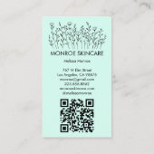 Wildblumen Eleganter Line Art Chic Custom QR Code Visitenkarte (Rückseite)