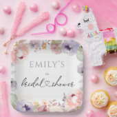 Wildblumen Elegantes Brautparty Papierplatte Pappteller (Party)