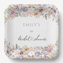 Wildblumen Elegantes Brautparty Papierplatte Pappteller