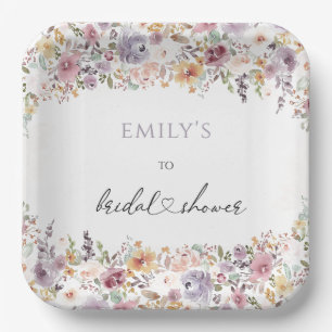 Wildblumen Elegantes Brautparty Papierplatte Pappteller