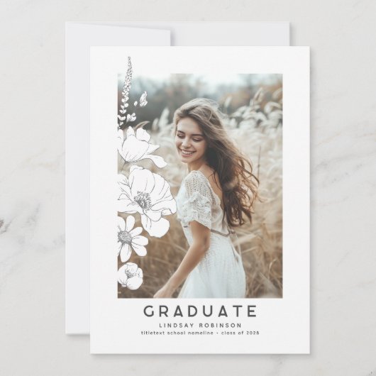 Wildblumen Elegantes Foto der Modernen Schulungspa Einladung (Vorderseite)