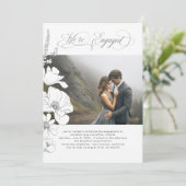 Wildblumen Elegantes Foto einer modernen engagiert Einladung (Stehend Vorderseite)